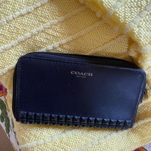 Coach Black Leather Wristlet/Wallet